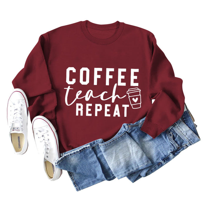 Wine red sweater (white font) / S
