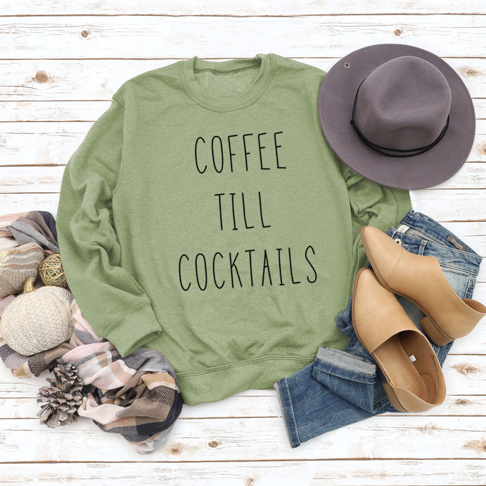 Olive green sweater (black font) / S
