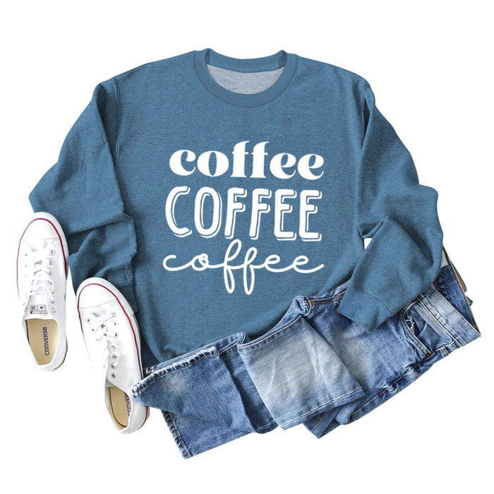 Blue sweater (white font) / S