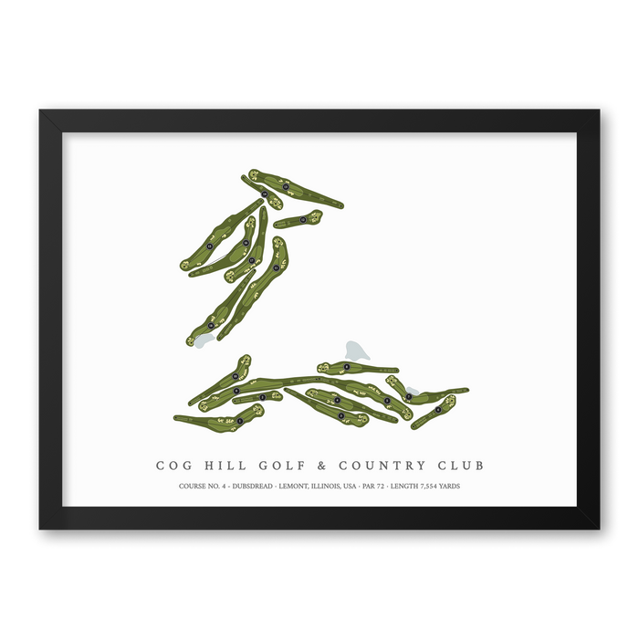 Cog Hill Golf & Country Club - Course No 4 - Dubsdread | Golf Course Map | Black Frame
