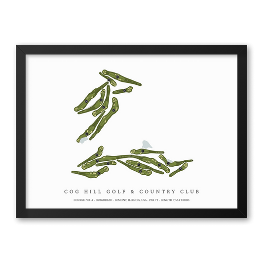Cog Hill Golf & Country Club - Course No 4 - Dubsdread | Golf Course Map | Black Frame