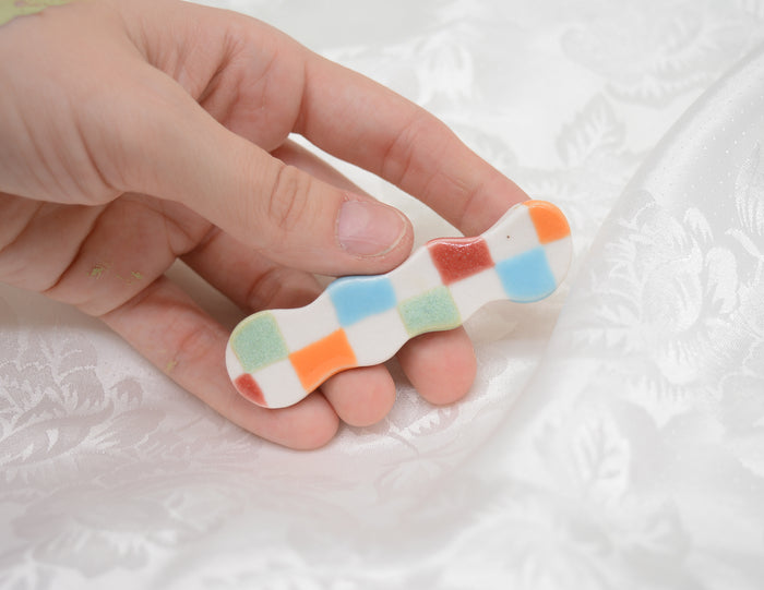 Colorful Checkerboard Barrette