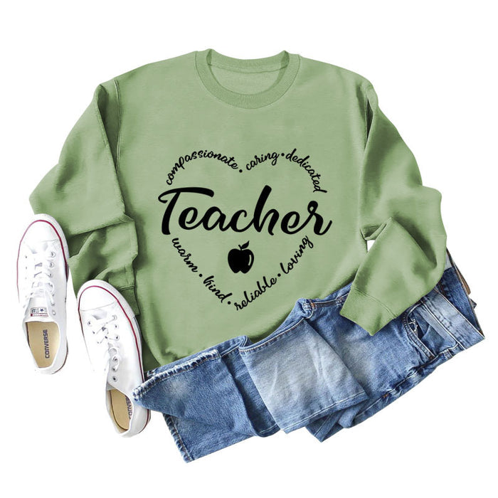 Olive sweater (black font) / S
