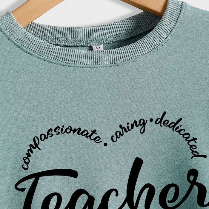 Compassionate Caring Fashion Round Neck Loose Long Sleeve Round Neck Sweater