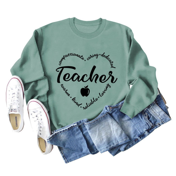 Compassionate Caring Fashion Round Neck Loose Long Sleeve Round Neck Sweater