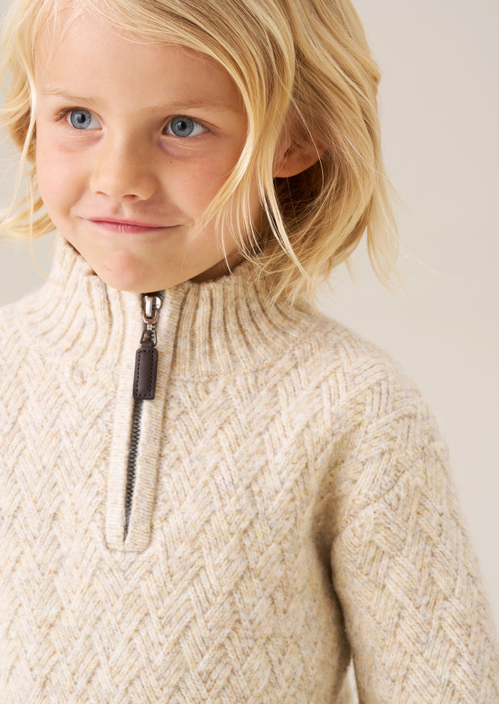 Connor Cable Knit Zip Neck