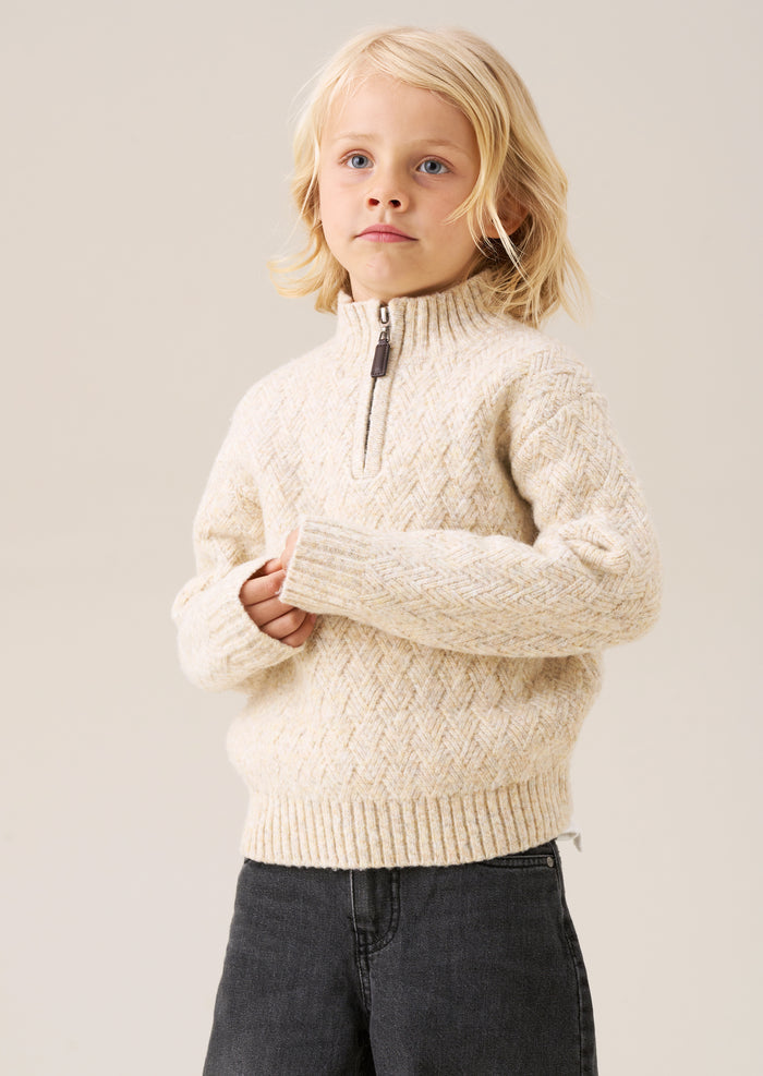 Connor Cable Knit Zip Neck