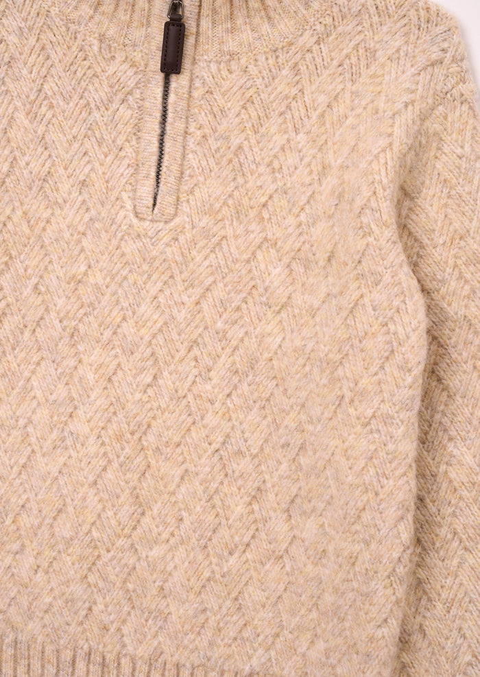 Connor Cable Knit Zip Neck