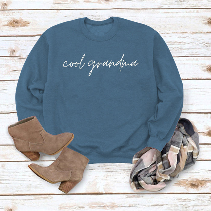 Blue sweater (white font) / S