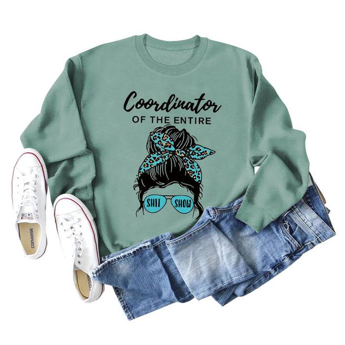Light green sweater (black word color picture) / S