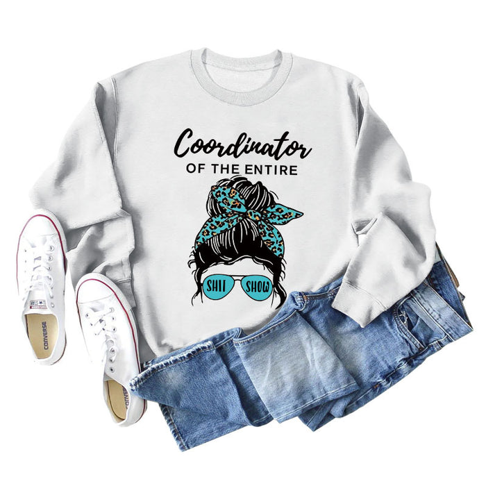 Coordinator of The Entire Letter Printing Fashion Long Sleeve Sweater
