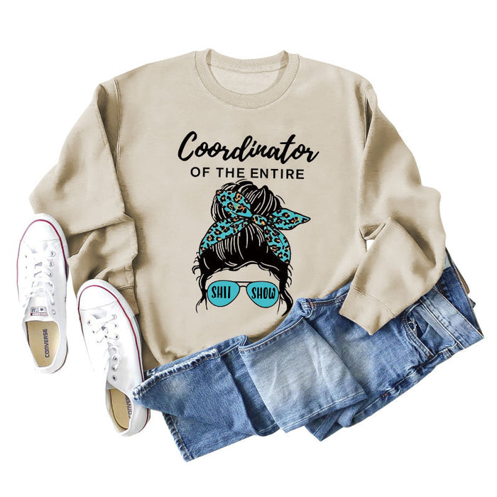 Coordinator of The Entire Letter Printing Fashion Long Sleeve Sweater