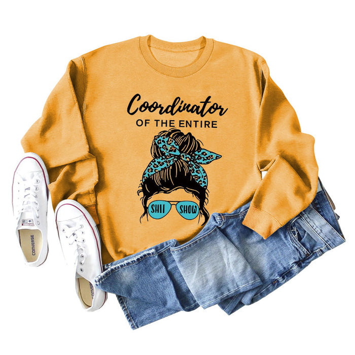 Coordinator of The Entire Letter Printing Fashion Long Sleeve Sweater