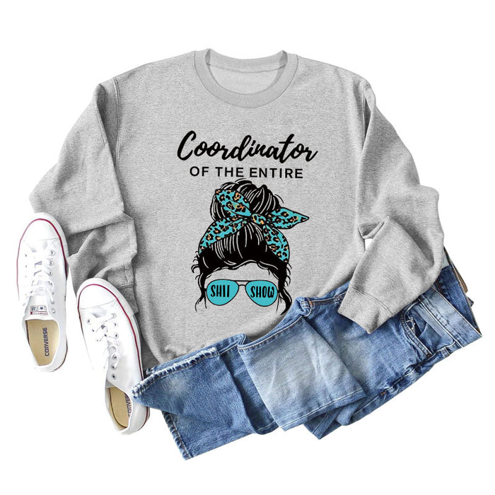 Coordinator of The Entire Letter Printing Fashion Long Sleeve Sweater