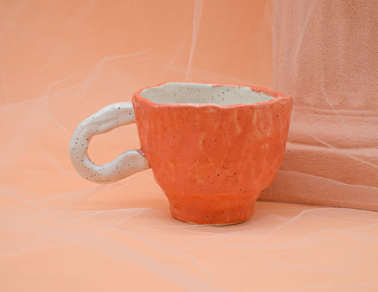 Coral Satin Hand Built Mug