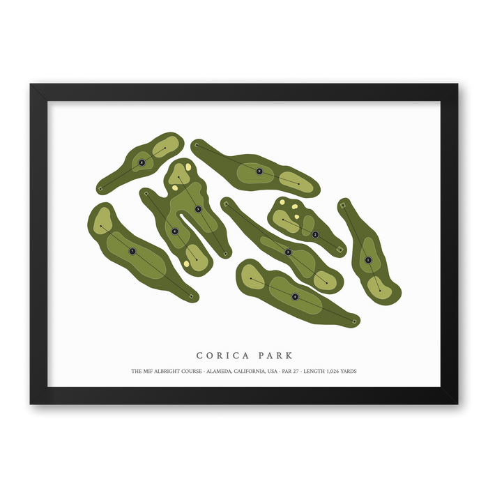 Corica Park - The Mif Albright Course | Golf Course Map | Black Frame