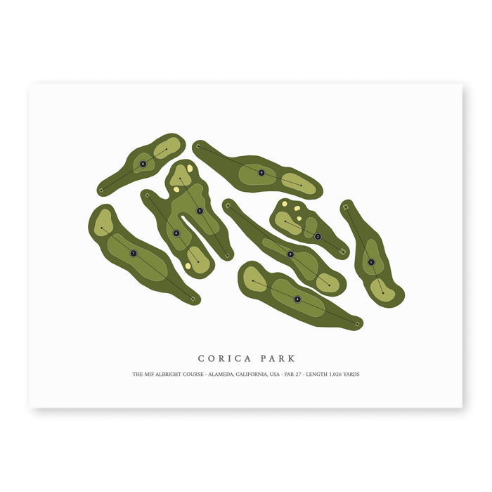 Corica Park - The Mif Albright Course | Golf Course Map | Unframed
