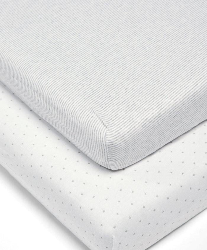 Mamas & Papas Sheets Welcome to the World 2 Pack Fitted Sheets  - Stars & Stripes