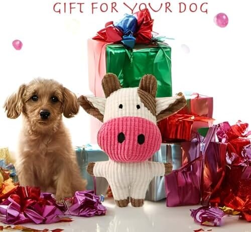 Cow Plush Dog Toy Squeaky Dog Toys Pet Clever
