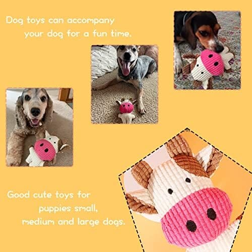 Cow Plush Dog Toy Squeaky Dog Toys Pet Clever