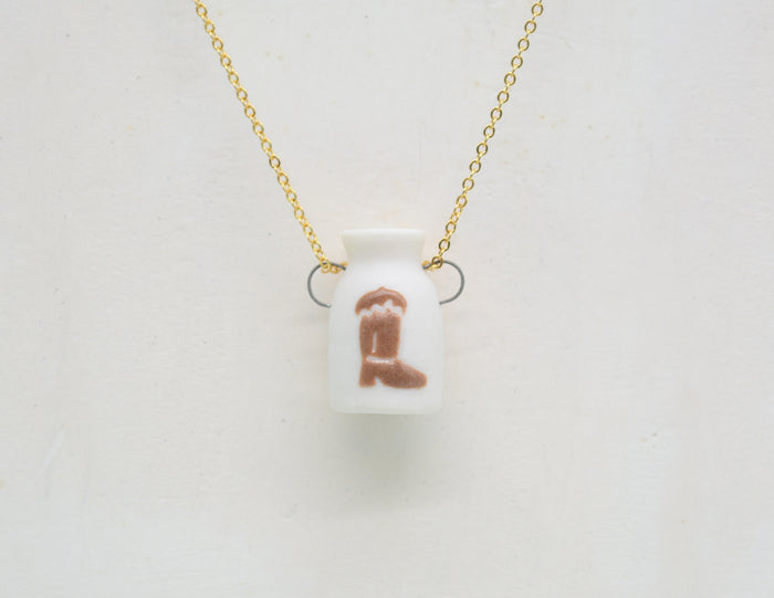 Cowboy Boot Pot Necklace - Juice Ceramics