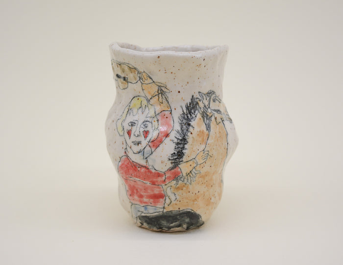 Cowgirl Hand Built Vase