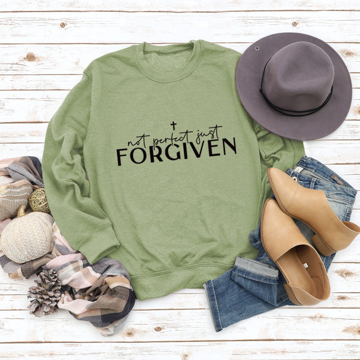 Olive sweater (black font) / S