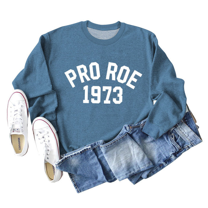 Blue sweater (white font) / S