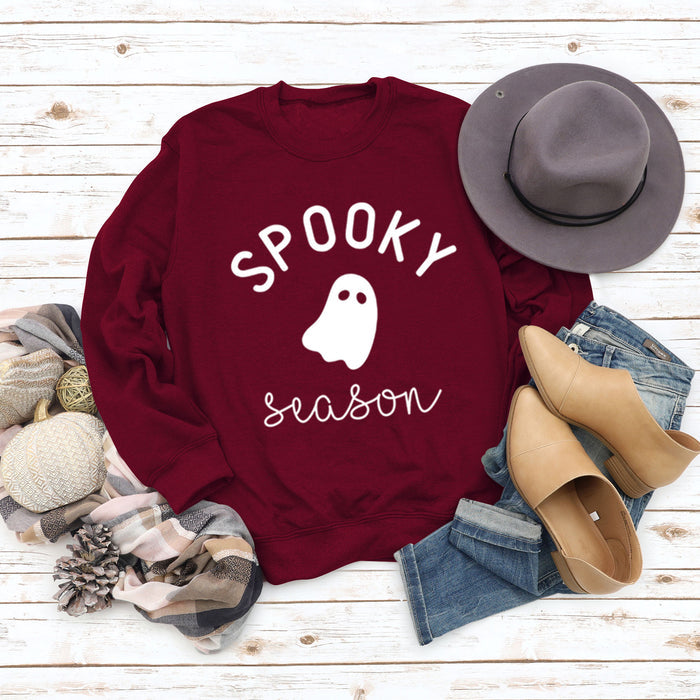 Red wine sweater (white font) / S
