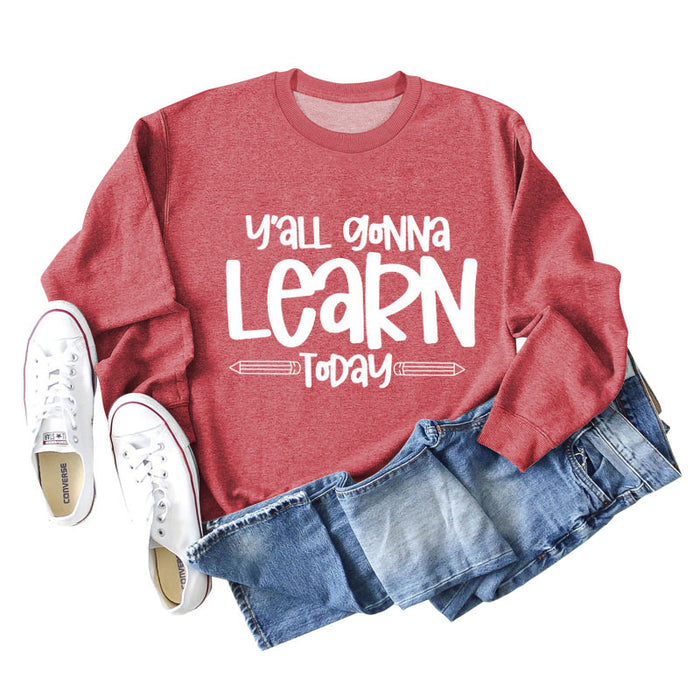 Red sweater (white font) / S