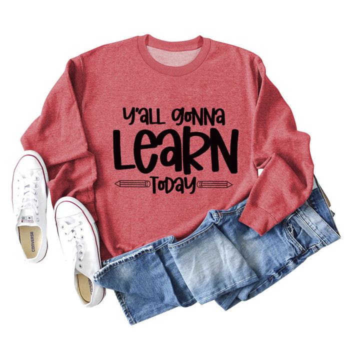 Red sweater (black font) / S