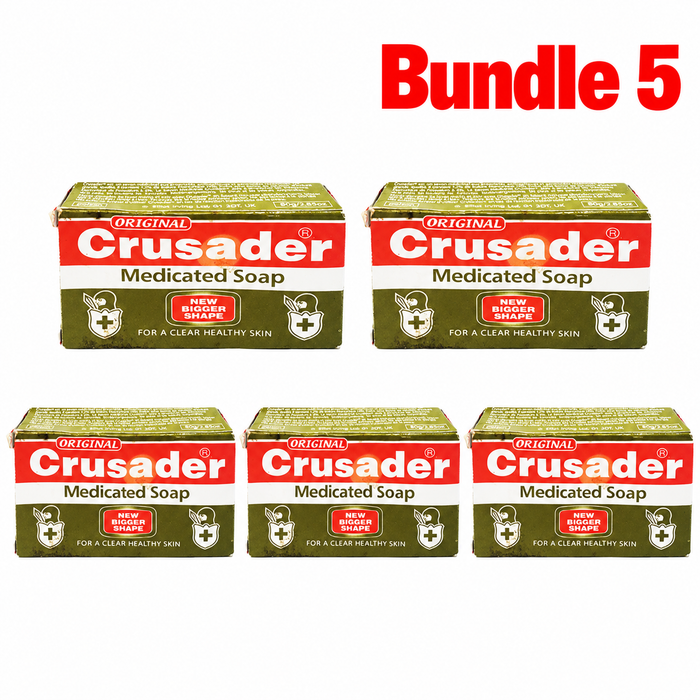 Crusader Medicated Soap, deep-cleansing medicated soap bar designed to wash away dirt, oil, and impurities while leaving skin feeling clean, fresh, smooth, and refreshed for daily bathing.