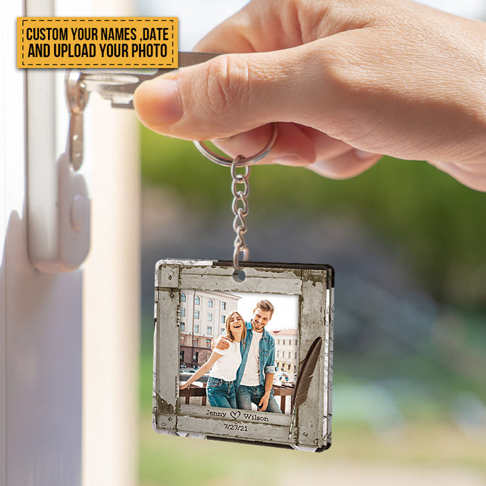 Custom Photo - God Knew My Heart Needed You - Couple keychain - Personalized Custom Keychain