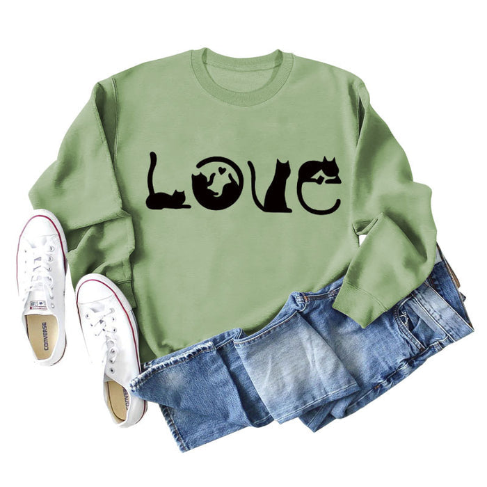 Olive sweater (black font) / S