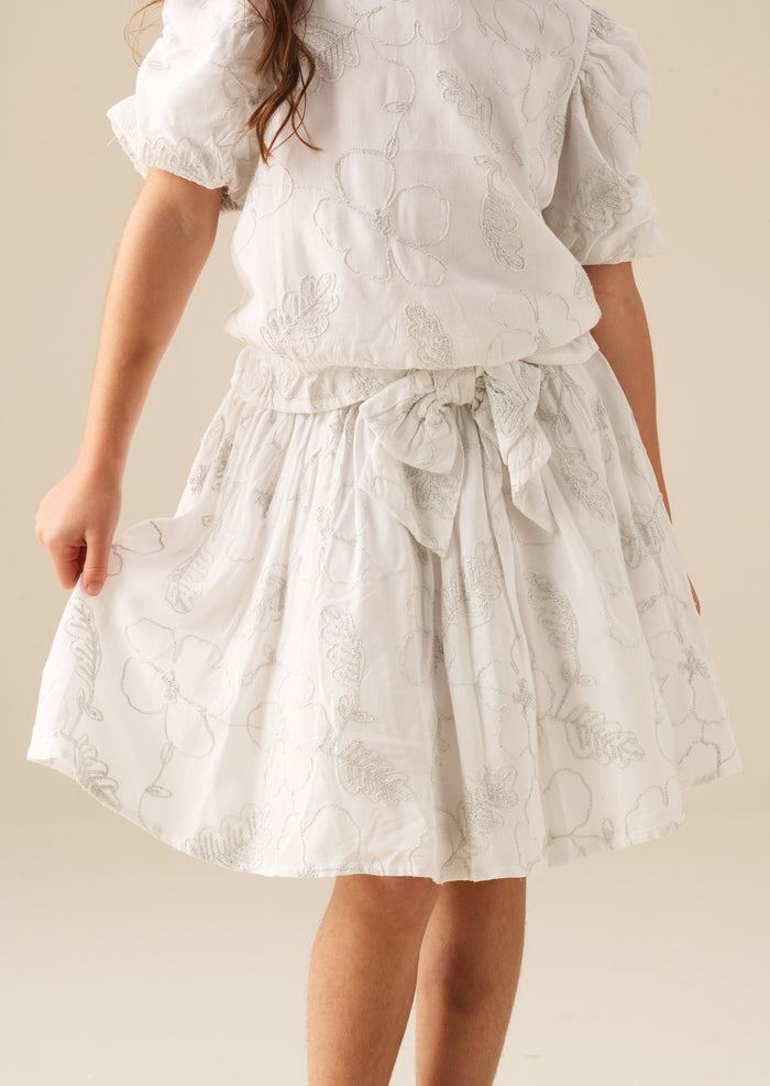 Dahlia Floral Embroidered Skirt