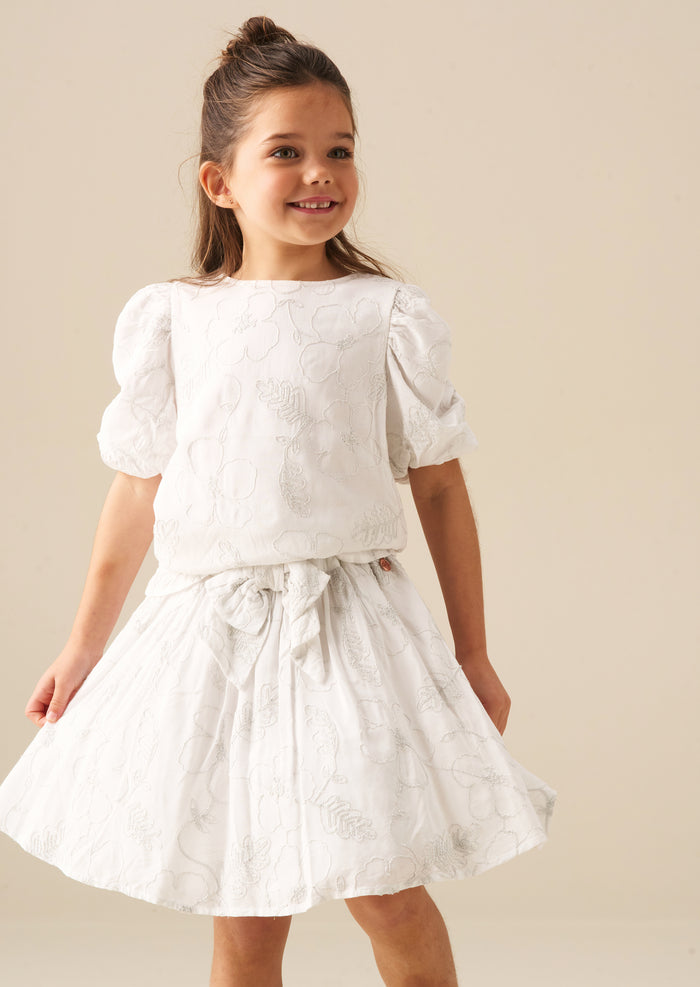 Dahlia Floral Embroidered Skirt