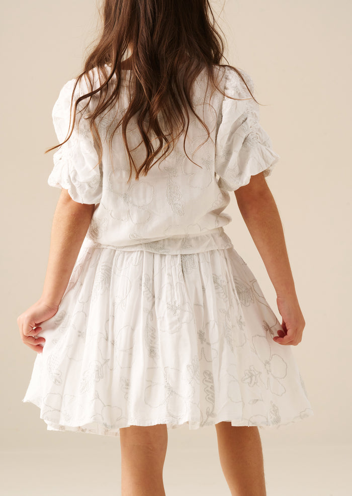 Dahlia Floral Embroidered Skirt