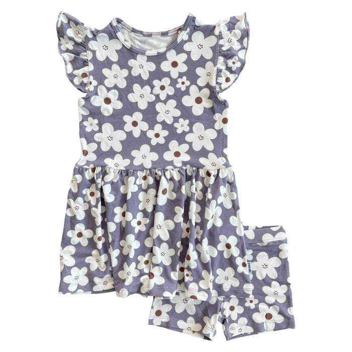 Daisy Days Twirl Dress & Shorts Kid Luxe Edition | Cotton Bamboo Blend