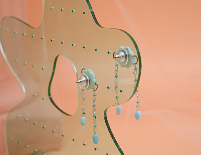 Daisy Drop Earrings - Blue