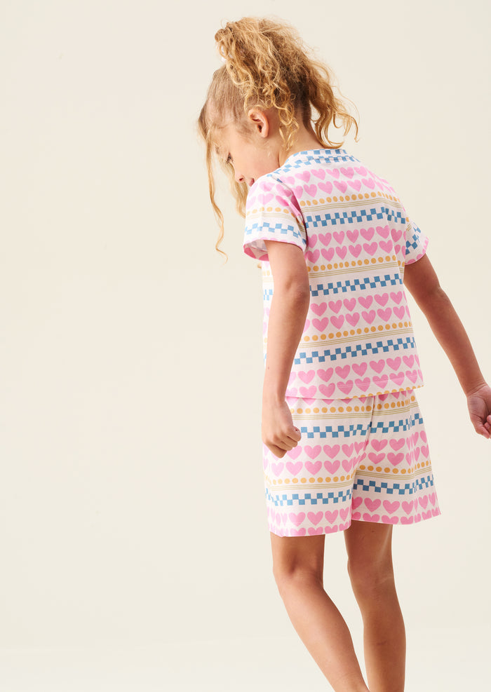 Dana Pink Heart Print Short PJs