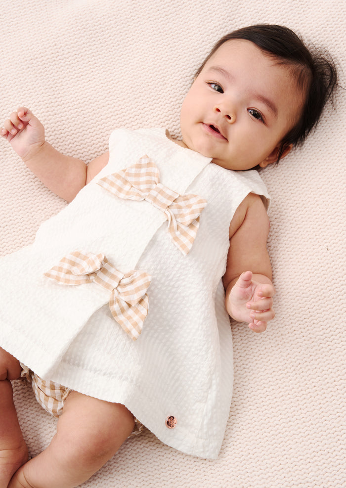 Daphne Gingham Bow Dress And Bloomer