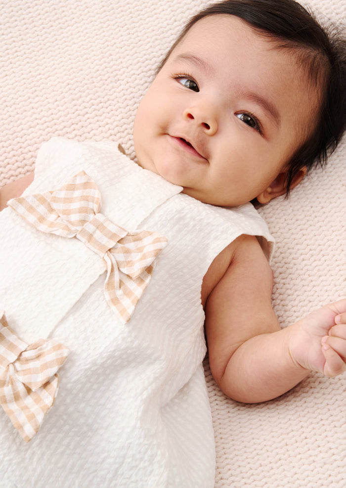 Daphne Gingham Bow Dress And Bloomer