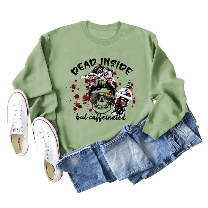 Olive green sweater (black word color picture) / S