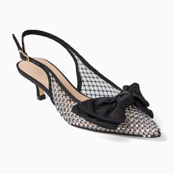 Debra Jeweled Sling Kitten Heel
