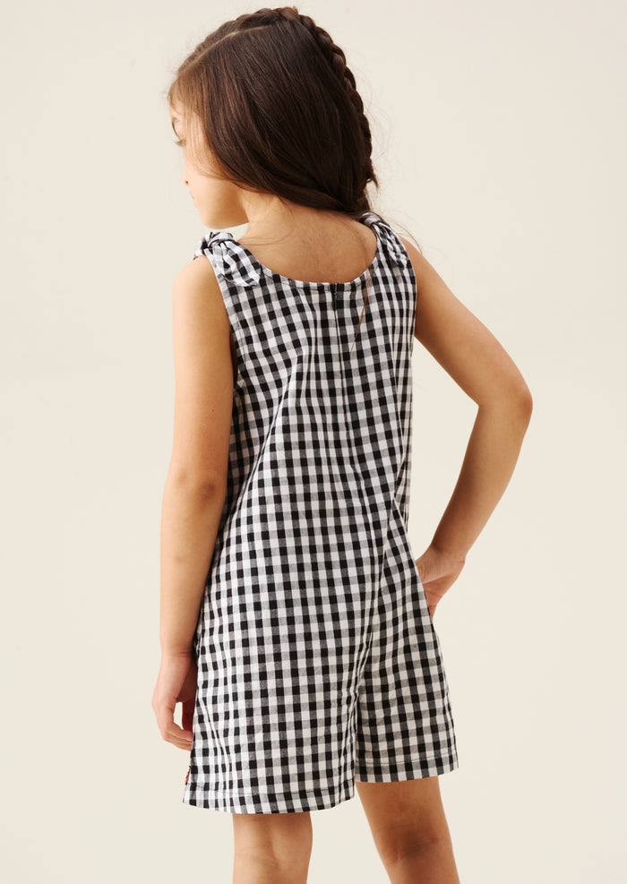 Delilah Black Gingham Dungaree