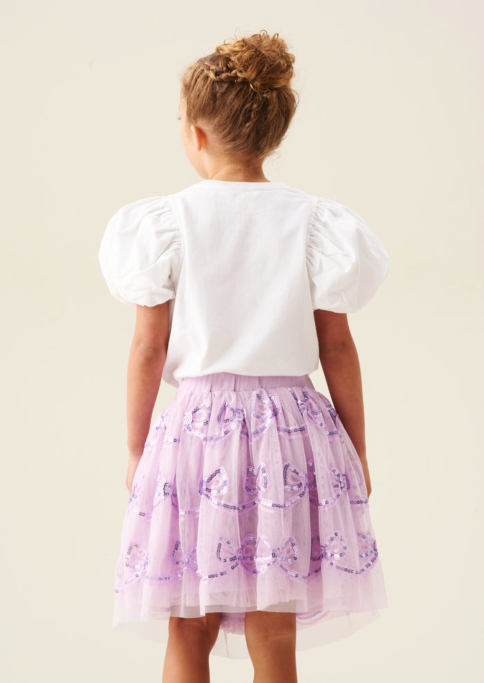 Delta Purple Bow Sequin Skirt