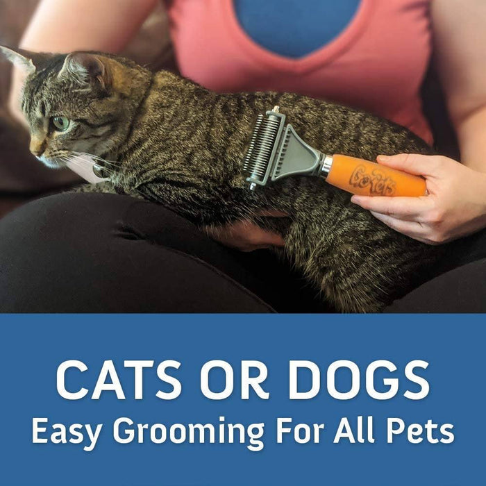 Dematting Comb with 2 Sided Professional Grooming Rake Dog Combs Pet Clever