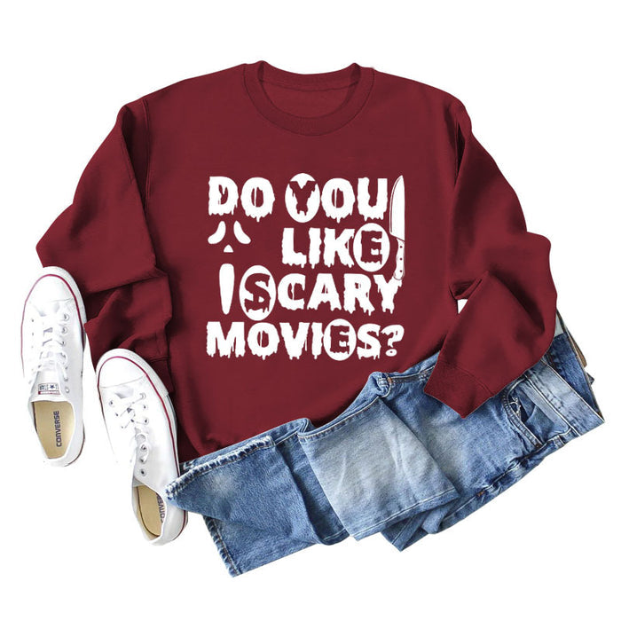 Red wine sweater (white font) / S