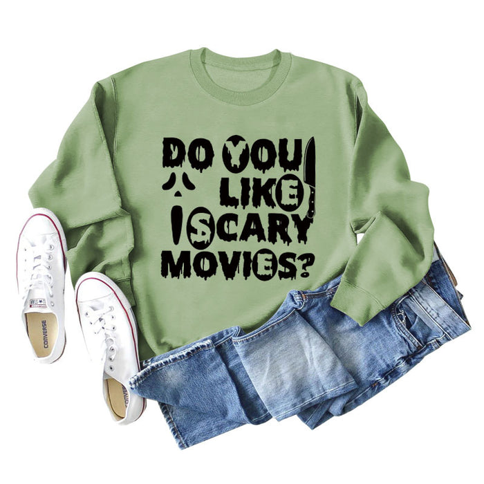 Olive green sweater (black font) / S