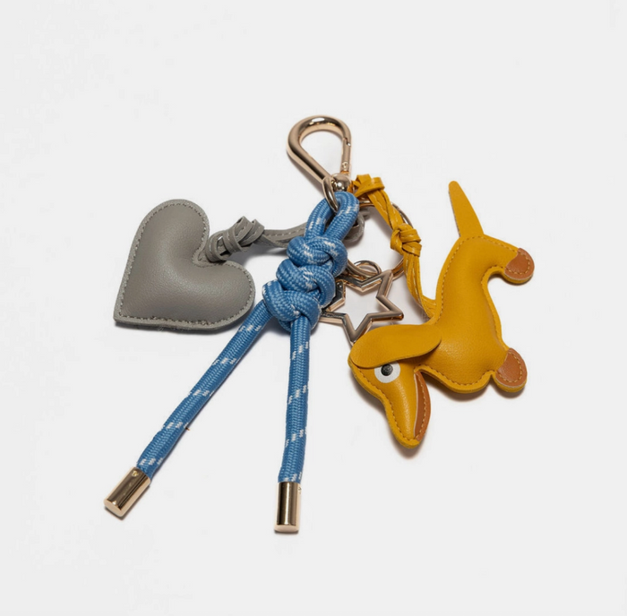 Dog Leather Charms Keychain